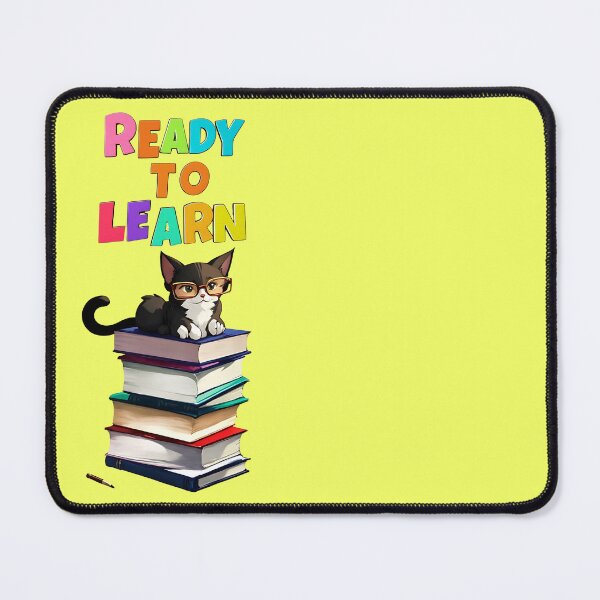 Item preview, Ready to Learn A stack of books with a cute cat sitting on top t-shirt designed and sold by WitMeme.