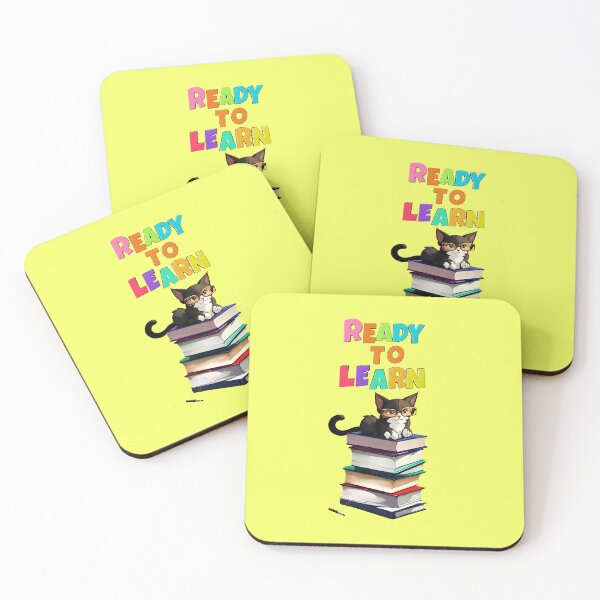 Item preview, Ready to Learn A stack of books with a cute cat sitting on top t-shirt designed and sold by WitMeme.