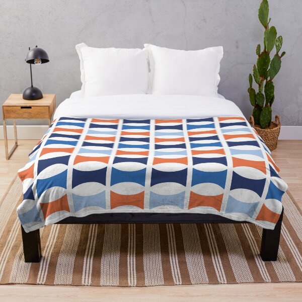 Item preview, Mid Century Modern Geometric Pattern Blue, Orange designed and sold by trdstudio.