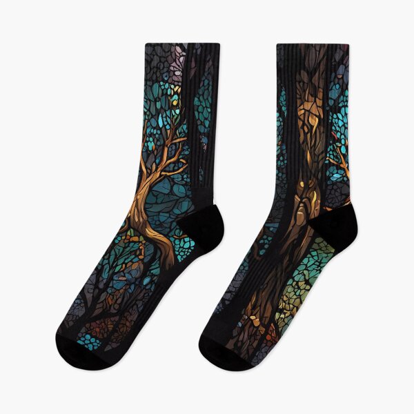 Item preview, Colourful Mosaic Stained Glass Tree effect design designed and sold by FocusedArt.