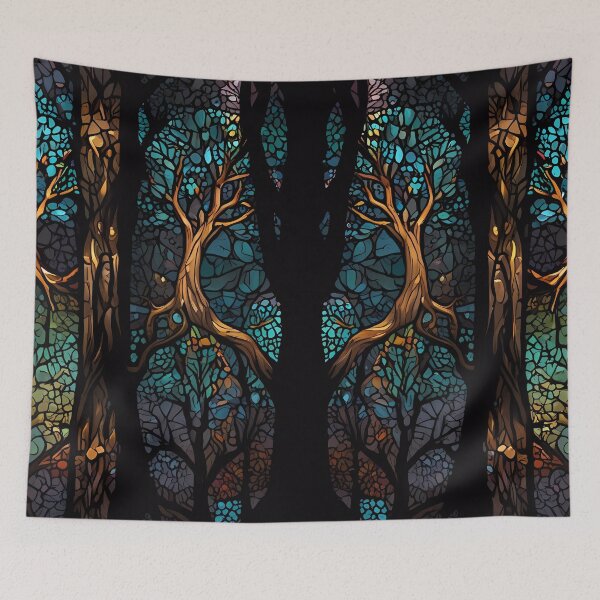 Item preview, Colourful Mosaic Stained Glass Tree effect design designed and sold by FocusedArt.