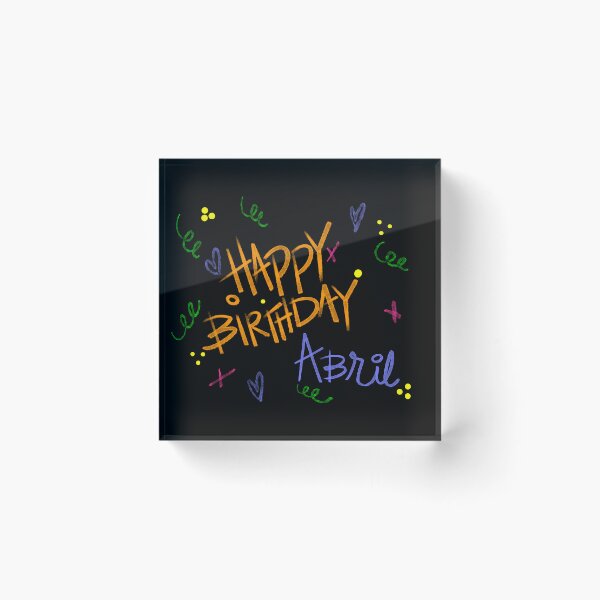 Item preview, HAPPY BIRTHDAY ABRIL CUSTOM NAME  designed and sold by GIVENGRACE.ART.