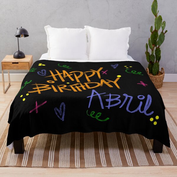 Item preview, HAPPY BIRTHDAY ABRIL CUSTOM NAME  designed and sold by GIVENGRACE.ART.