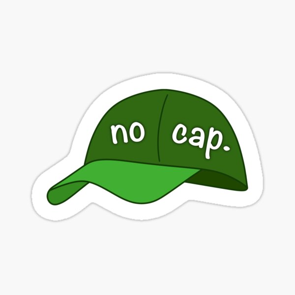 Vista previa del artículo con la obra «No Cap Gen Z Funny Slang Pegatina Verde», diseñado y vendido por Splash-of-Ink.