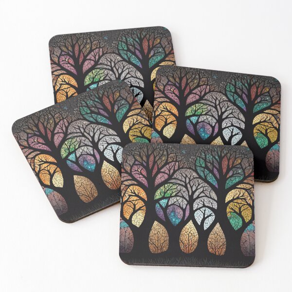 Item preview, Colourful Mosaic Stained Glass Tree effect design designed and sold by FocusedArt.