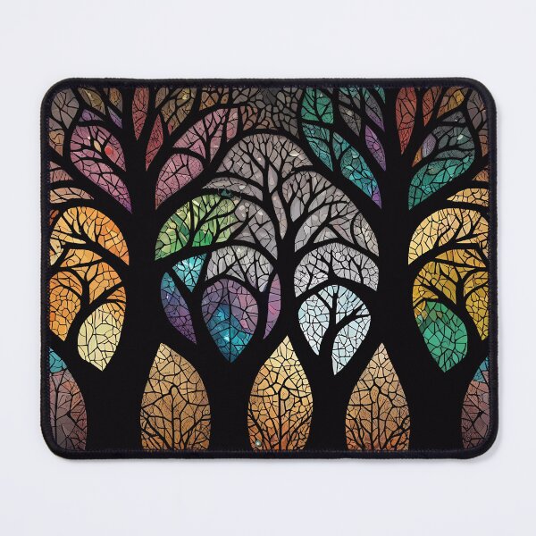 Item preview, Colourful Mosaic Stained Glass Tree effect design designed and sold by FocusedArt.