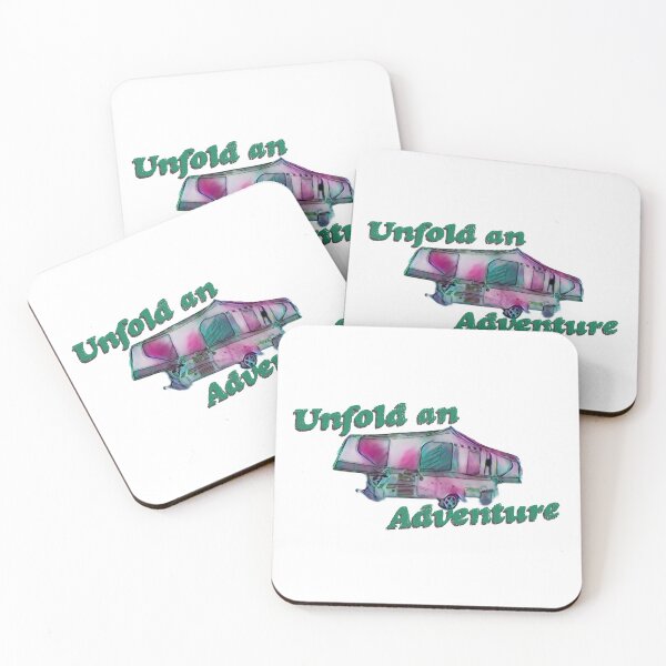 Item preview, Unfold an Adventure Green and Pink Folding Caravan designed and sold by BeccaAelishe.