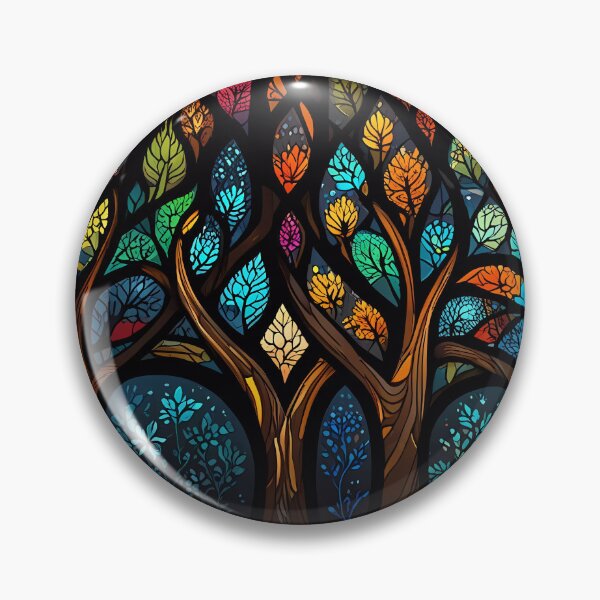 Item preview, Colourful Mosaic Stained Glass Tree effect design designed and sold by FocusedArt.