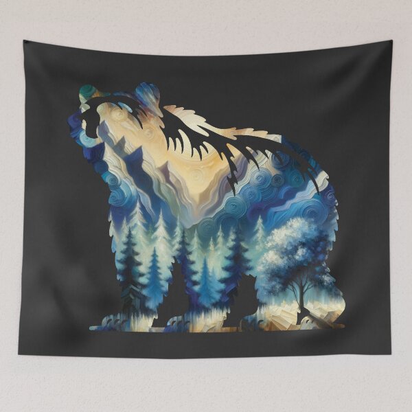Item preview, Tranquil Mountain Bear Silhouette designed and sold by ScroggMcGoose.