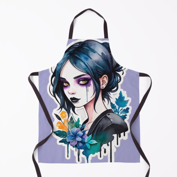 Item preview, Beautiful Goth Girl Summer - Watercolor Portrait designed and sold by MadnessEnvelope.