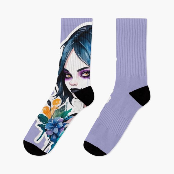 Item preview, Beautiful Goth Girl Summer - Watercolor Portrait designed and sold by MadnessEnvelope.
