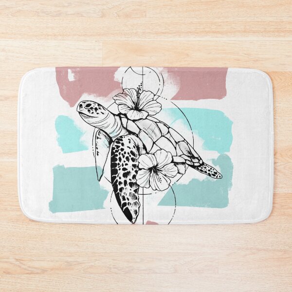 Item preview, Sea turtle and flowers designed and sold by ArtDjevel.