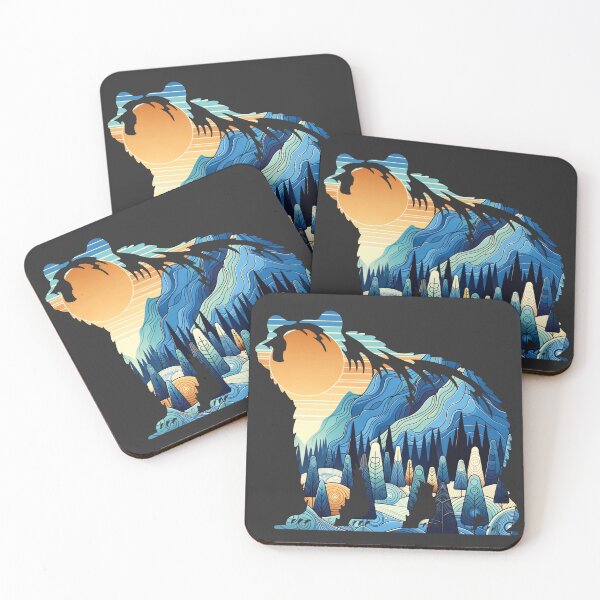 Item preview, Dusk Mountain Bear Silhouette designed and sold by ScroggMcGoose.