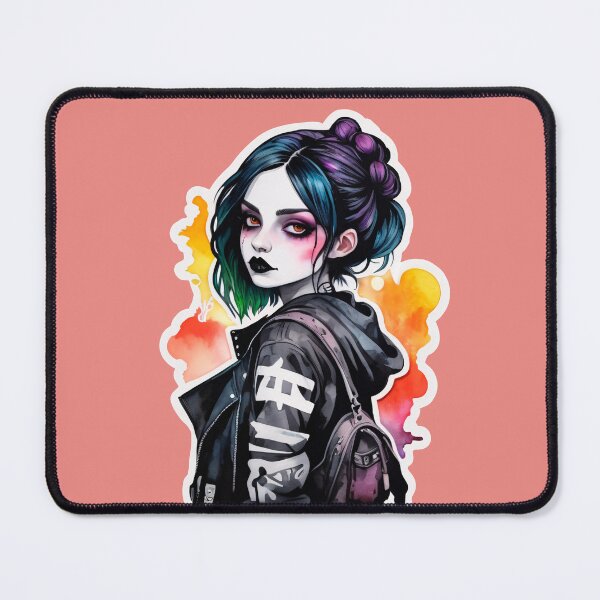 Item preview, Watercolor Goth Girl Portrait designed and sold by MadnessEnvelope.