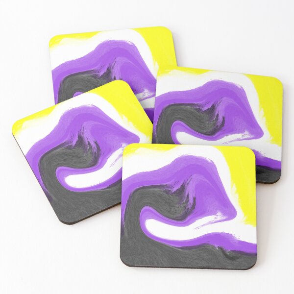 Item preview, Nonbinary Flag abstract liquid swirl pattern  designed and sold by Quacktails.
