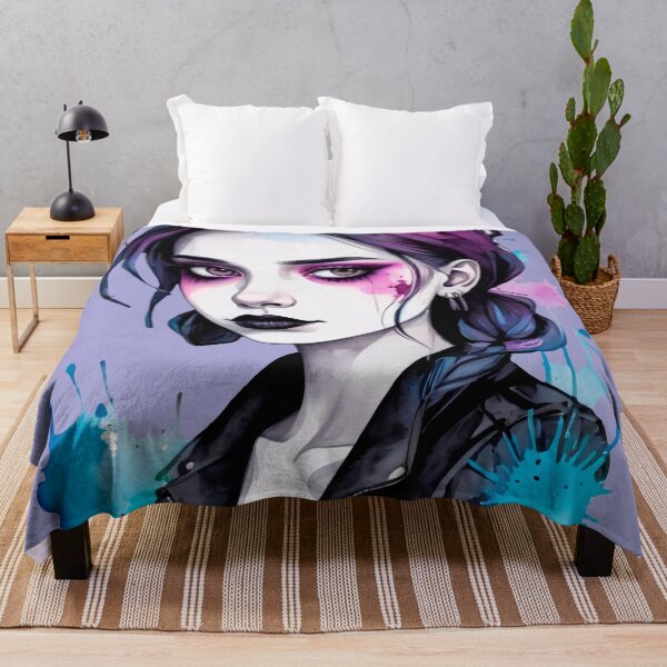 Aperçu de l'œuvre Artsy Goth Girl Portrait Aquarelle Peinture créée et vendue par MadnessEnvelope.