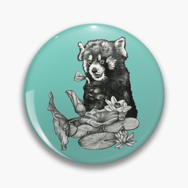 Item preview, Red panda and lotus leaves designed and sold by KnowingWonder.