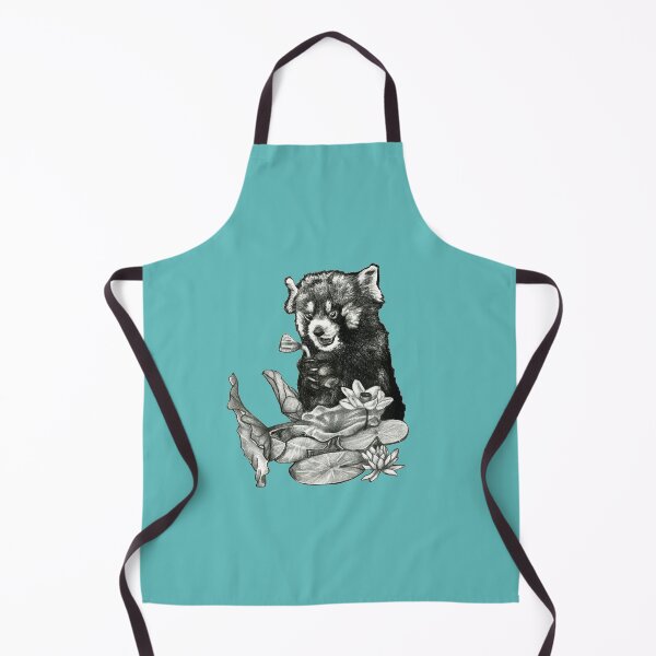 Item preview, Red panda and lotus leaves designed and sold by KnowingWonder.