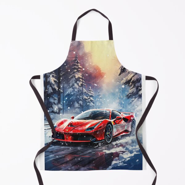 Item preview, Red Ferrari 488 In Alpine Escape, Winter Sportscar Among Snow designed and sold by RevUpDesign.