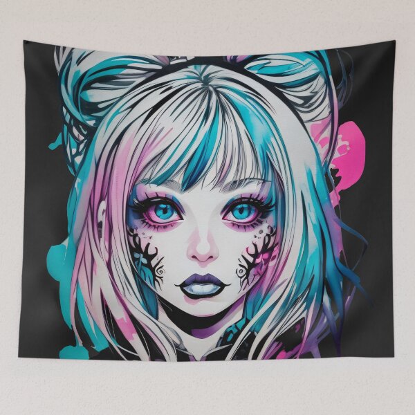 Item preview, Watercolor Alt Girl Portrait designed and sold by MadnessEnvelope.