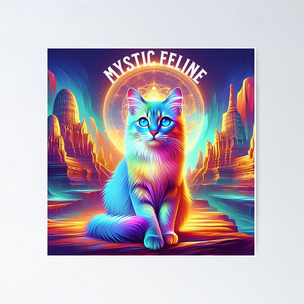 Item preview, Mystical Feline: An Enigma Filled with Magic and Mystery designed and sold by 0penvimark.