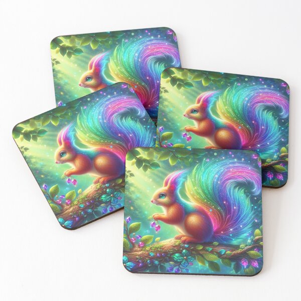Item preview, Magical Rainbow Squirrel in Enchanted Forest designed and sold by ManeeStore.