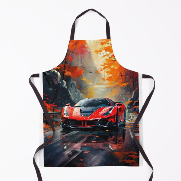 Item preview, Red Ferrari 488 In Wet Forest Road, Autumn Style designed and sold by RevUpDesign.