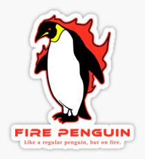 Fire Penguin T-Shirt Weird Cute Penguin Sticker