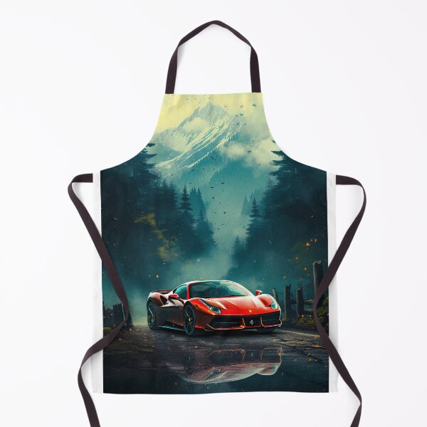 Item preview, Red Ferrari 488 In Wet Forest Road, Alpine Serenity designed and sold by RevUpDesign.