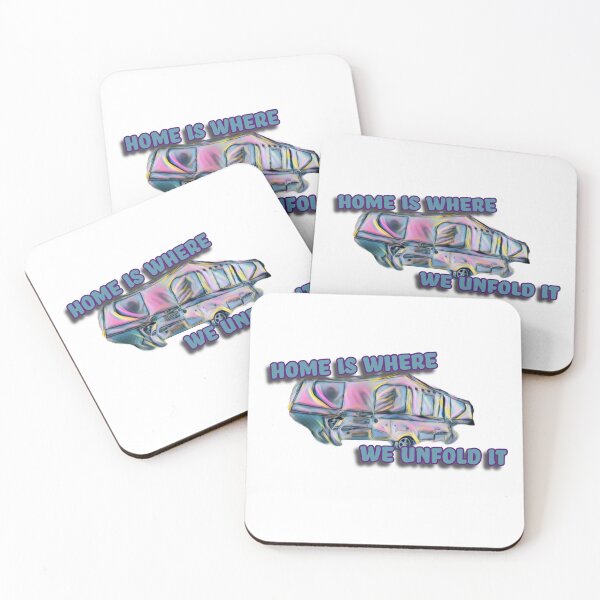Item preview, Home is Where We Unfold it Neon Folding Caravan designed and sold by BeccaAelishe.