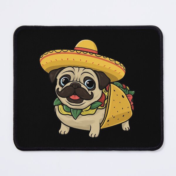 Artikelvorschau, Mops im Taco-Kostüm - Lustiger Mops entworfen und verkauft von canvadreamer444.