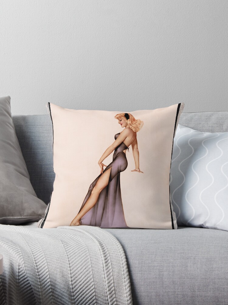 Esquire Calendar Girl 1946 by Alberto Vargas Pin-up Vintage Art Decorative Art Print Throw Pillow