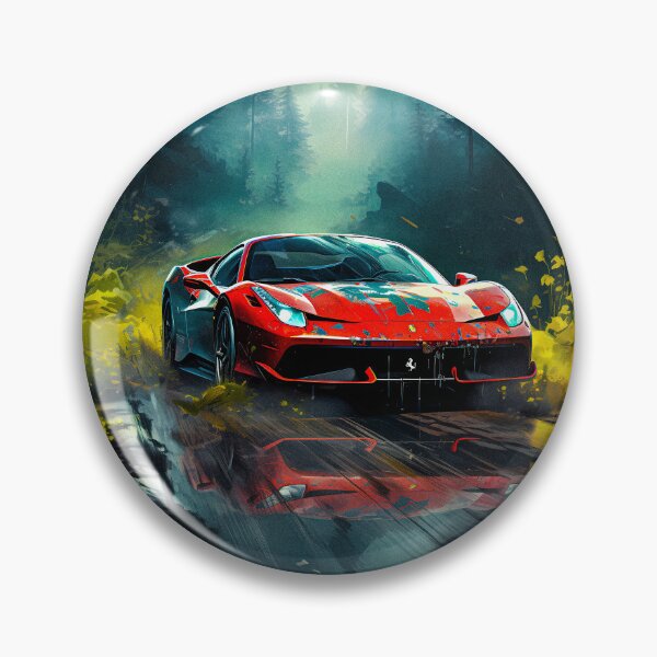 Item preview, Red Ferrari 458 In Wet Forest Road designed and sold by RevUpDesign.