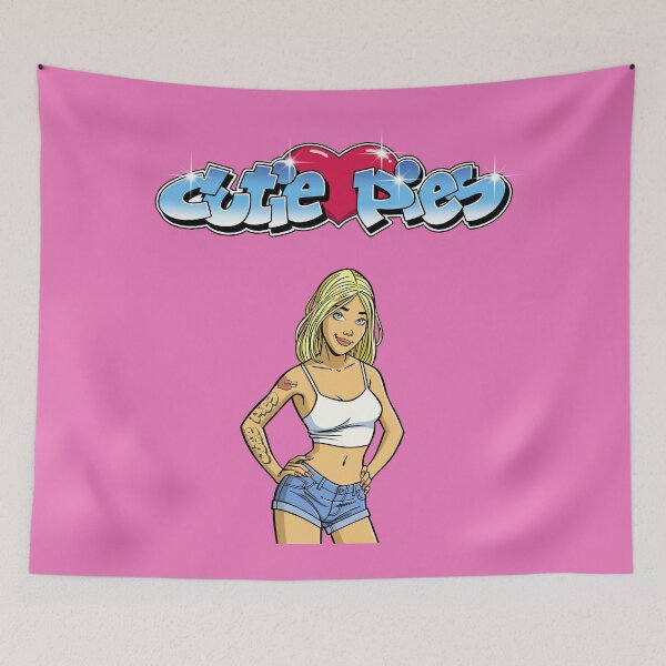 Item preview, CutiePie #223 - Tatooed blonde in denim hot pants designed and sold by CutiePiesArt.