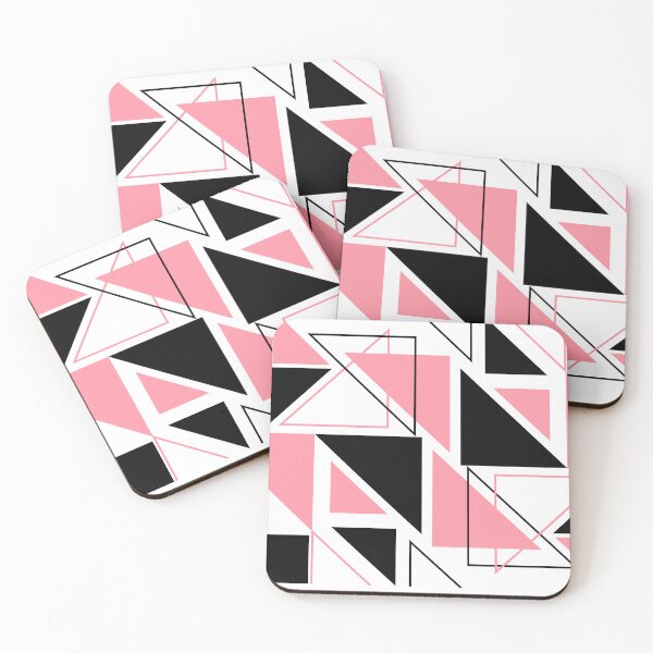 Item preview, Chic Geometric Harmony: Black & Pink Triangle designed and sold by Lessonsprint.