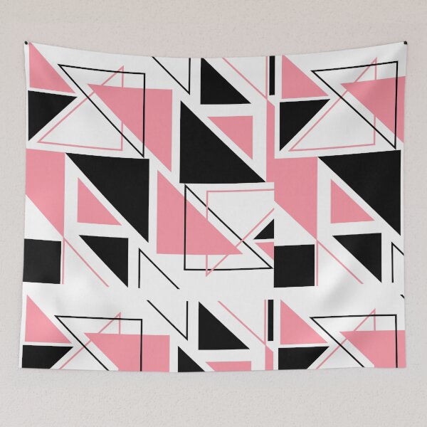 Item preview, Chic Geometric Harmony: Black & Pink Triangle designed and sold by Lessonsprint.