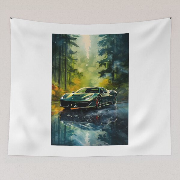 Item preview, Green Ferrari 458 In Mystic Forest Road designed and sold by RevUpDesign.