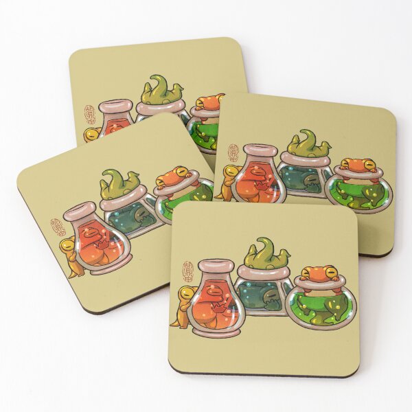 Item preview, cute baby froglets playing with fantasy potions artwork asian style designed and sold by DingHuArt.