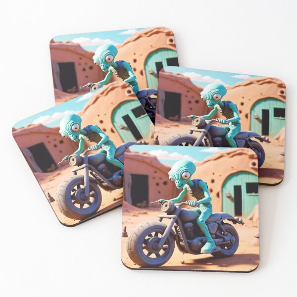Item preview, Alien riding motorcycle designed and sold by GlitchyGraffix.