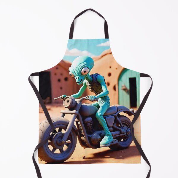 Item preview, Alien riding motorcycle designed and sold by GlitchyGraffix.
