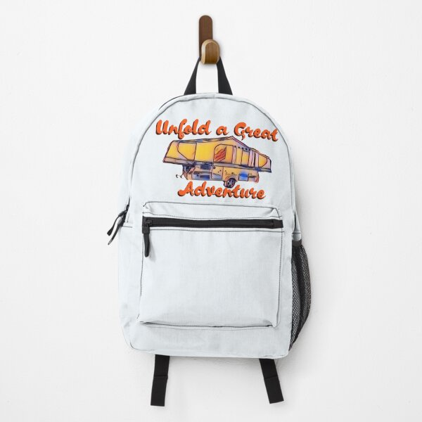Item preview, Unfold a Great Adventure Orange and Blue Folding Caravan designed and sold by BeccaAelishe.