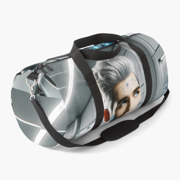 Item preview, Futuristic Cybernetic Human Enjoying Coffee in a High-Tech Lab designed and sold by WhiteDoveArt.
