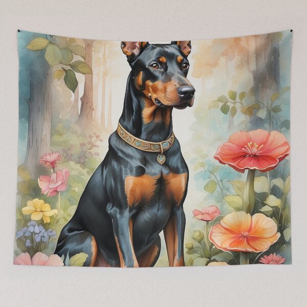 Artikelvorschau, 003 Tuschemalerei eines süßen Dobermanns entworfen und verkauft von Alexis Art Collection.