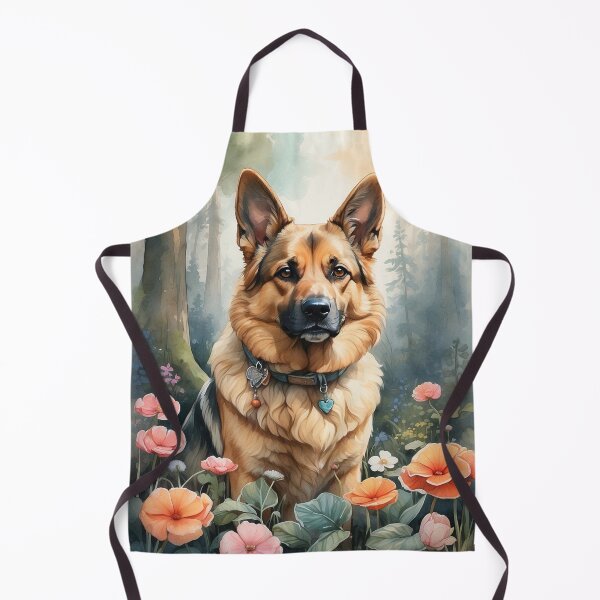 Artikelvorschau, 001 Tuschemalerei eines süßen deutschen Schäferhundes entworfen und verkauft von Alexis Art Collection.