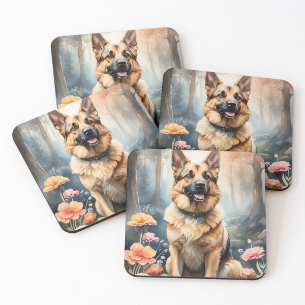 Item preview, 002 Ink Wash Painting of a Cute German Sheperd designed and sold by Alexis Art Collection.