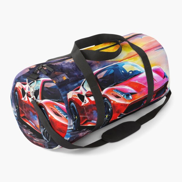 Item preview, Red Ferrari 488 At Sunset Reflection, Watercolor Style designed and sold by RevUpDesign.