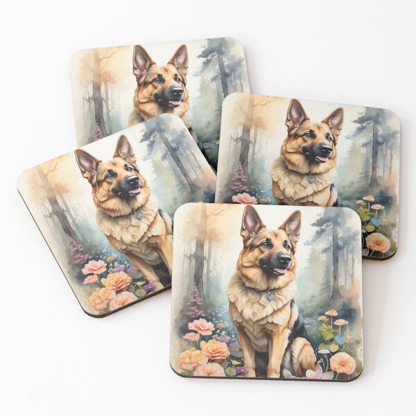 Item preview, 003 Ink Wash Painting of a Cute German Sheperd designed and sold by Alexis Art Collection.