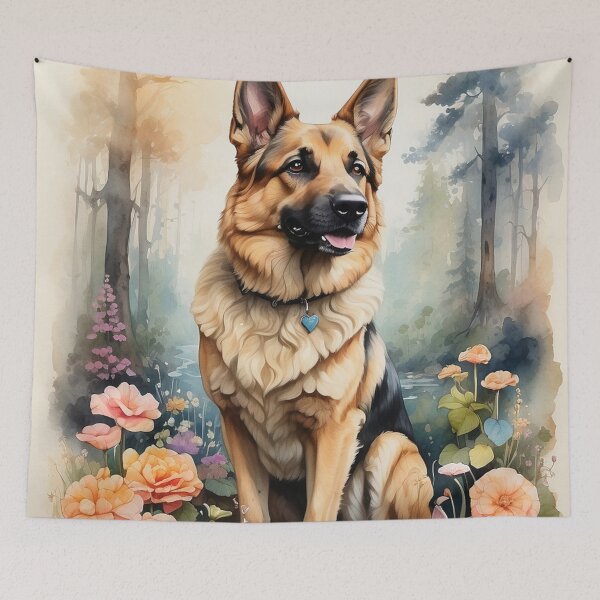 Artikelvorschau, 003 Tuschemalerei eines süßen deutschen Schäferhundes entworfen und verkauft von Alexis Art Collection.