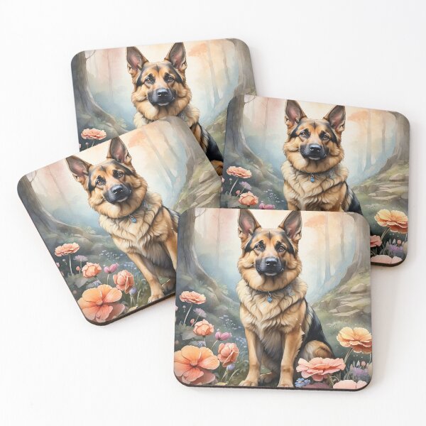 Item preview, 004 Ink Wash Painting of a Cute German Sheperd designed and sold by Alexis Art Collection.