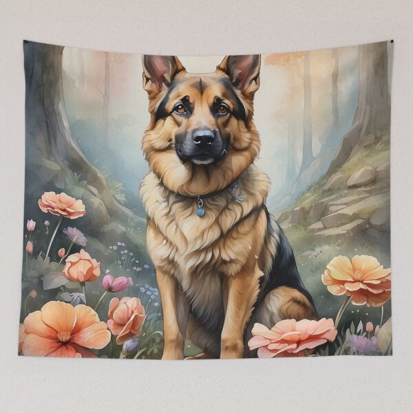 Artikelvorschau, 004 Tuschemalerei eines süßen deutschen Schäferhundes entworfen und verkauft von Alexis Art Collection.